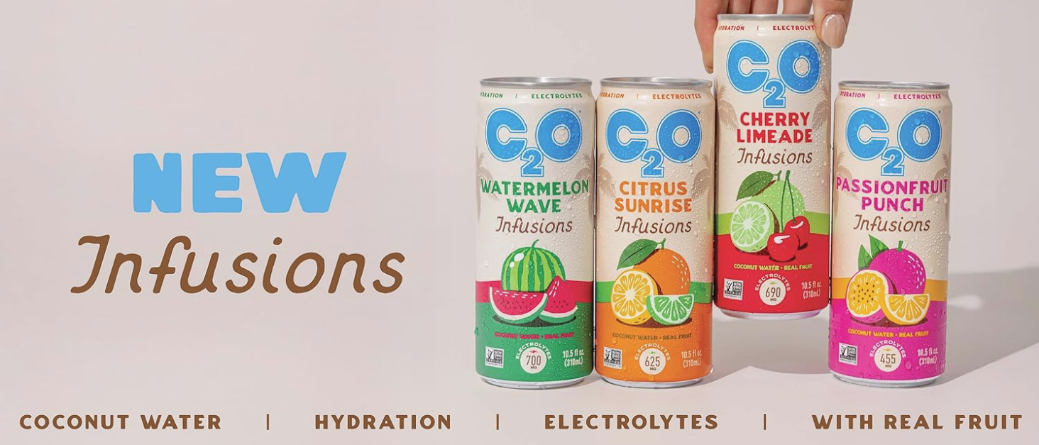 C2O Infusions — Coconut Water with Real Fruit