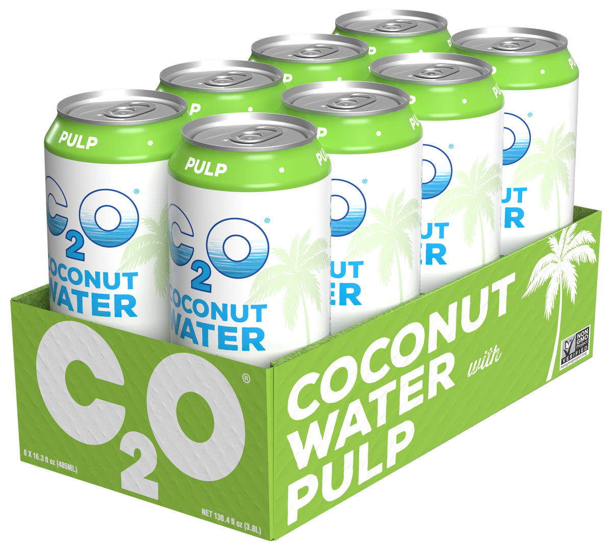 Coconut Water with Pulp 16.3 fl oz (Pack of 8) C2O Coconut Water