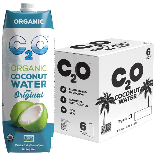 C2O Organic Coconut Water 33.8 oz (Pack of 6)